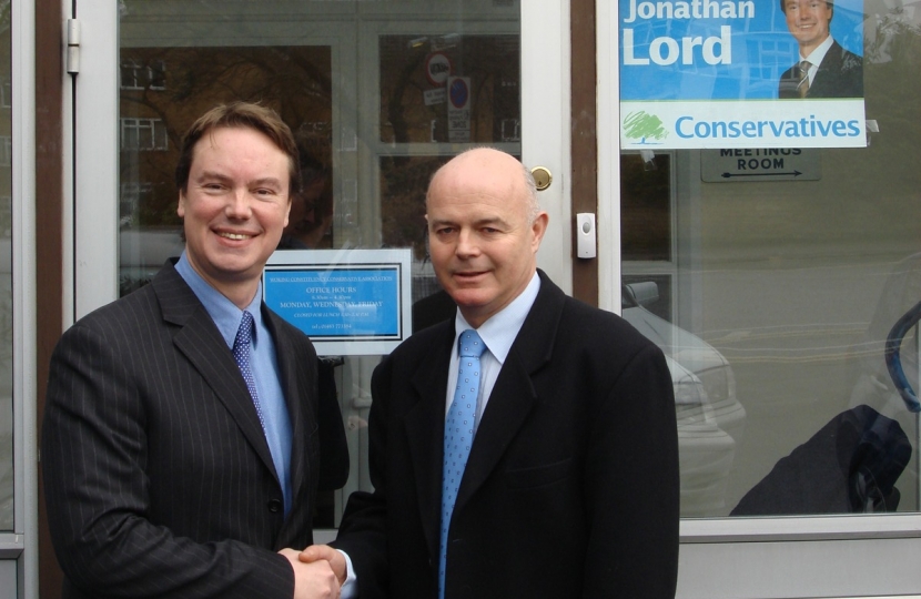 Jonathan Lord MP welcomes ex-LIb Dem councillor Colin Scott to the Conservatives
