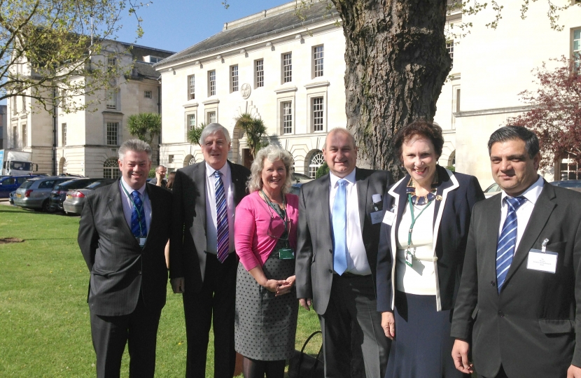 Six of the seven Conservative Woking County Councillors at County Hall